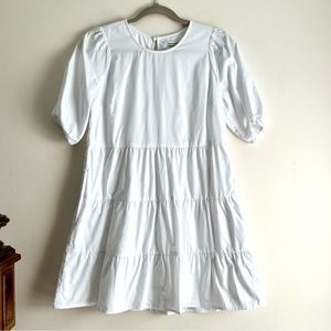 A&F • Tiered Puff Sleeve Trapeze Dress‎
